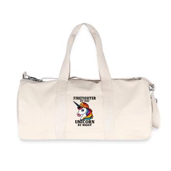 Firefighter Unicorn by Night - Recycled Canvas Sports Bag by Stanley/Stella - natural - Front