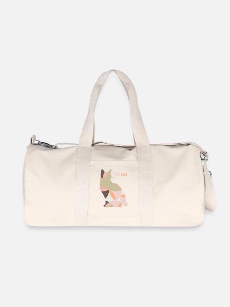 Meow - Cat - Abstract - Recycled Canvas Sports Bag by Stanley/Stella - natural