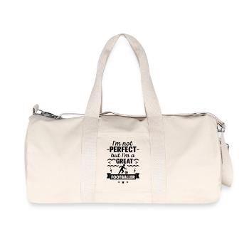 Not perfect, but a super football player - Recycled Canvas Sports Bag by Stanley/Stella - natural - Front