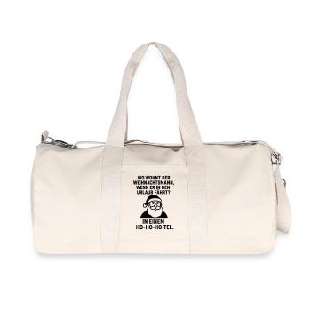 Ho Ho Hotel Santa Claus Holiday - Recycled Canvas Sports Bag by Stanley/Stella - natural - Front