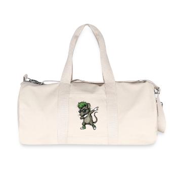 Punk Dabbing Rat Cartoon - Recycled Canvas Sports Bag by Stanley/Stella - natural - Front