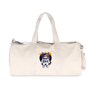 Cool Space Cat Cat Astronaut Cats Design - Recycled Canvas Sports Bag by Stanley/Stella - natural - Front