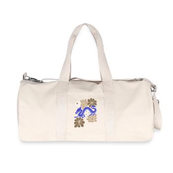 Blumenblauer Drache - Recycelte Canvas-Sporttasche von Stanley/Stella - Naturweiß - Vorne