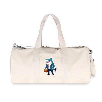 Motif du requin d’affaires en costume Gestionnaire de requin financier - Sac de sport en toile recyclée Stanley/Stella - blanc naturel - Devant