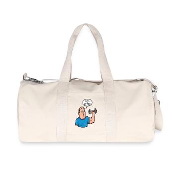 Pizza Lift Cartoon Tee - Recycled Canvas Sports Bag by Stanley/Stella - natural - Front