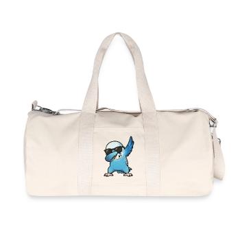 Dabbing Budgie Blue - Recycled Canvas Sports Bag by Stanley/Stella - natural - Front