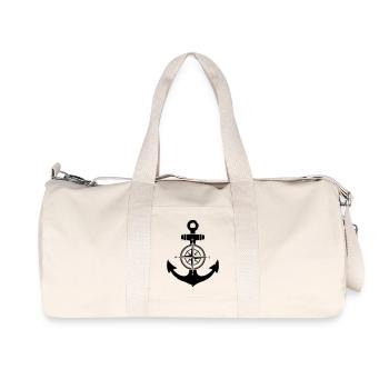 Silhouette de la boussole d’ancre - Sac de sport en toile recyclée Stanley/Stella - blanc naturel - Devant