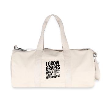 Je cultive des raisins. Quel est ton super-pouvoir ? - Sac de sport en toile recyclée Stanley/Stella - blanc naturel - Devant