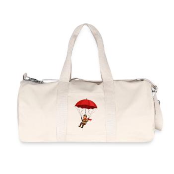 unge mit Fallschirm lustiges Abenteuer Motiv  - Recycelte Canvas-Sporttasche von Stanley/Stella - Naturweiß - Vorne