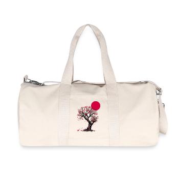 Crimson Blossom Moon Tree - Recycled Canvas Sports Bag by Stanley/Stella - natural - Front