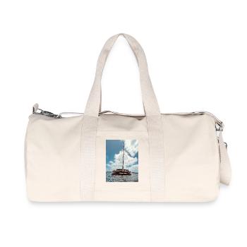 Catamaran à voile au-dessus de l’eau - Sac de sport en toile recyclée Stanley/Stella - blanc naturel - Devant