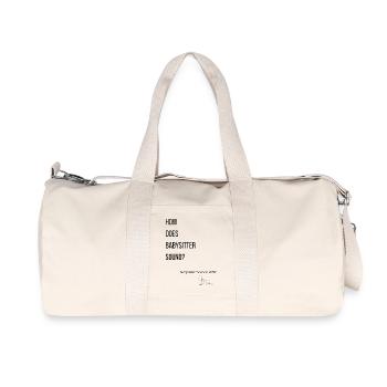 Que pensez-vous de baby-sitter ? - Sac de sport en toile recyclée Stanley/Stella - blanc naturel - Devant