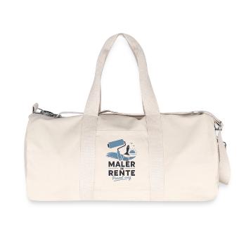 Maler in Rente – Pinsel weg & Farbrolle Grafik - Recycelte Canvas-Sporttasche von Stanley/Stella - Naturweiß - Vorne