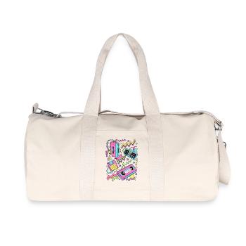 80er 90er Retro Technik Nostalgie Gamer - Recycelte Canvas-Sporttasche von Stanley/Stella - Naturweiß - Vorne