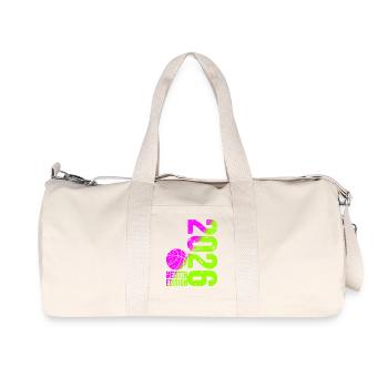 Basketball Champion Shirt 2026, lime Pink - Recycled Canvas Sports Bag by Stanley/Stella - natural - Front