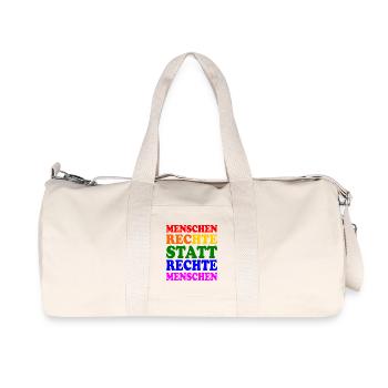 menschenrechte statt rechte menschen - Recycelte Canvas-Sporttasche von Stanley/Stella - Naturweiß - Vorne