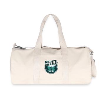 Nichts wie raus - in die Natur - Wandern - Recycelte Canvas-Sporttasche von Stanley/Stella - Naturweiß - Vorne