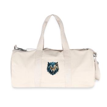 Wolf - Illustration - Recycled Canvas Sports Bag by Stanley/Stella - natural - Front