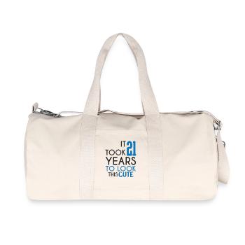 21st birthday: It took 21 Years to look this cute - Recycled Canvas Sports Bag by Stanley/Stella - natural - Front
