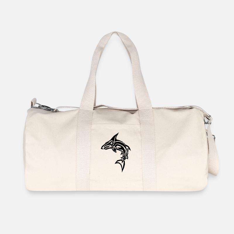 Requin tribal - Sac de sport en toile recyclée Stanley/Stella - blanc naturel