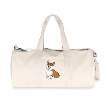 Pembroke Welsh Corgi Cardigan chien - Sac de sport en toile recyclée Stanley/Stella - blanc naturel - Devant