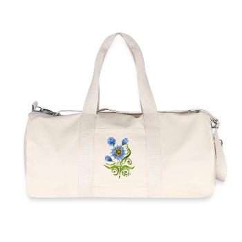Blumen - Recycelte Canvas-Sporttasche von Stanley/Stella - Naturweiß - Vorne