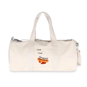 Friede Freude Currywurst | BBQ, Grillen, Fleisch - Recycelte Canvas-Sporttasche von Stanley/Stella - Naturweiß - Vorne