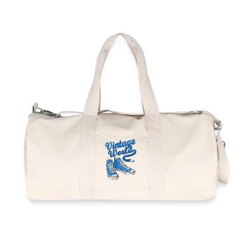 Blue vintage sneakers - Recycled Canvas Sports Bag by Stanley/Stella - natural - Front