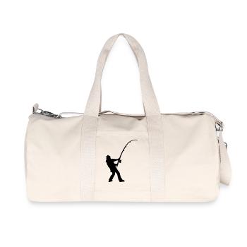 angler_silhouette_1 - Recycelte Canvas-Sporttasche von Stanley/Stella - Naturweiß - Vorne