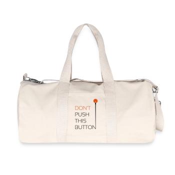 Push this Button - Recycelte Canvas-Sporttasche von Stanley/Stella - Naturweiß - Vorne
