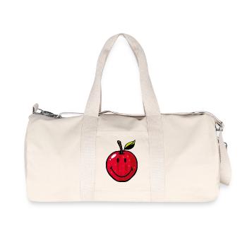 Smiley Red Apple - Recycled Canvas Sports Bag by Stanley/Stella - natural - Front