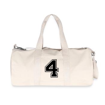 Football de rugby à 4 numéros - Sac de sport en toile recyclée Stanley/Stella - blanc naturel - Devant