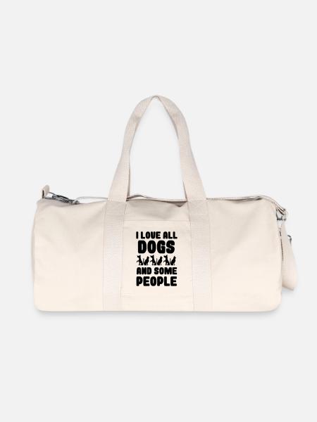I love all dogs and some people, dogs * - Recycled Canvas Sports Bag by Stanley/Stella - natural