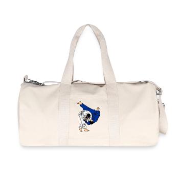 Judo throw in competition blue white suit or kimono - Recycled Canvas Sports Bag by Stanley/Stella - natural - Front