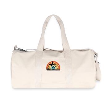 Colored butterfly circle on sunset - Recycled Canvas Sports Bag by Stanley/Stella - natural - Front