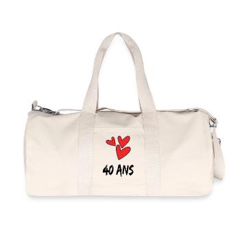 40. 40 ANS. 40e ANNIVERSAIRE. ANNIVERSAIRE 40 ANS. - Sac de sport en toile recyclée Stanley/Stella - blanc naturel - Devant