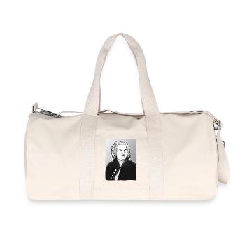 Johann Sebastian Bach in black, white and silver - Recycled Canvas Sports Bag by Stanley/Stella - natural - Front