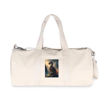 Guerrier Dragon Noir Rouge Illustration - Sac de sport en toile recyclée Stanley/Stella - blanc naturel - Devant