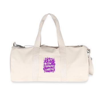 I LIFT... THE REMOTE CONTROL, FUNNY GYM QUOTE - Recycled Canvas Sports Bag by Stanley/Stella - natural - Front