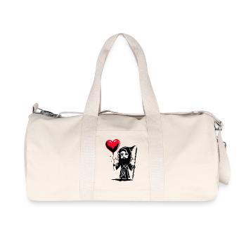 Odin mit Herz Luftballon - Heartful Creatures - Recycelte Canvas-Sporttasche von Stanley/Stella - Naturweiß - Vorne