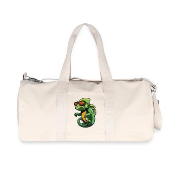 Chameleon Comic Cool - Recycelte Canvas-Sporttasche von Stanley/Stella - Naturweiß - Vorne
