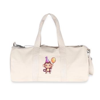 Monkey Birthday Baby - Recycled Canvas Sports Bag by Stanley/Stella - natural - Front
