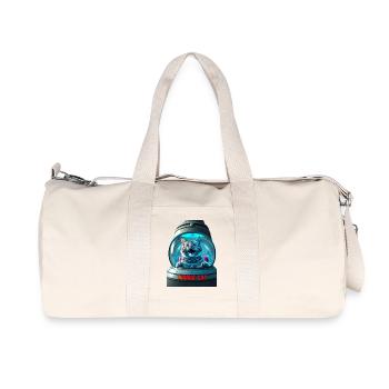 Funny cat in a UFO ship - Recycled Canvas Sports Bag by Stanley/Stella - natural - Front