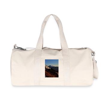 Coucher de soleil sur sommets enneigés - Sac de sport en toile recyclée Stanley/Stella - blanc naturel - Devant