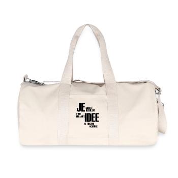 je suis le resultat d'une brillante idée💡 - Sac de sport en toile recyclée Stanley/Stella - blanc naturel - Devant
