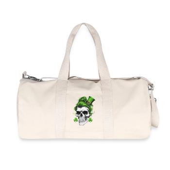 St. Patrick's Day skull with green hair - Recycled Canvas Sports Bag by Stanley/Stella - natural - Front