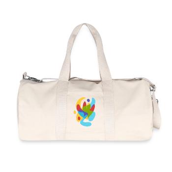 Abstrakte tropische Sommerflora - Recycelte Canvas-Sporttasche von Stanley/Stella - Naturweiß - Vorne