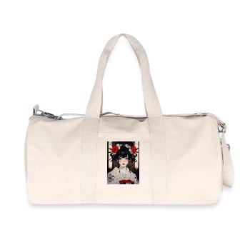 Crimson Blossom: The Geishas Curse - Recycled Canvas Sports Bag by Stanley/Stella - natural - Front