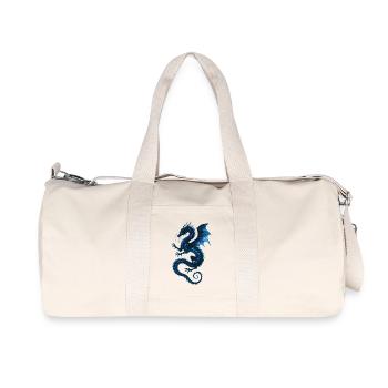 Celestial Dragon – Starry Cosmic Beast Illustratio - Recycled Canvas Sports Bag by Stanley/Stella - natural - Front