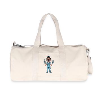Verrückte Schwester: Lustiger Pflege-Humor - Recycelte Canvas-Sporttasche von Stanley/Stella - Naturweiß - Vorne